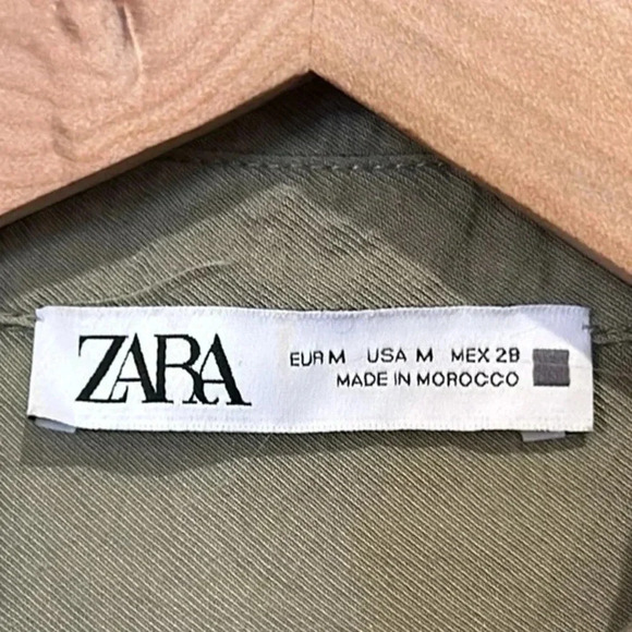 ZARA Knotted Lightweight Green Tunic Top Dress Size Medium - Picture 5 of 8